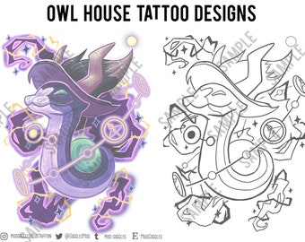 Owl House Titan Luz Lilith Gus And Willow Palisman Tattoo Designs