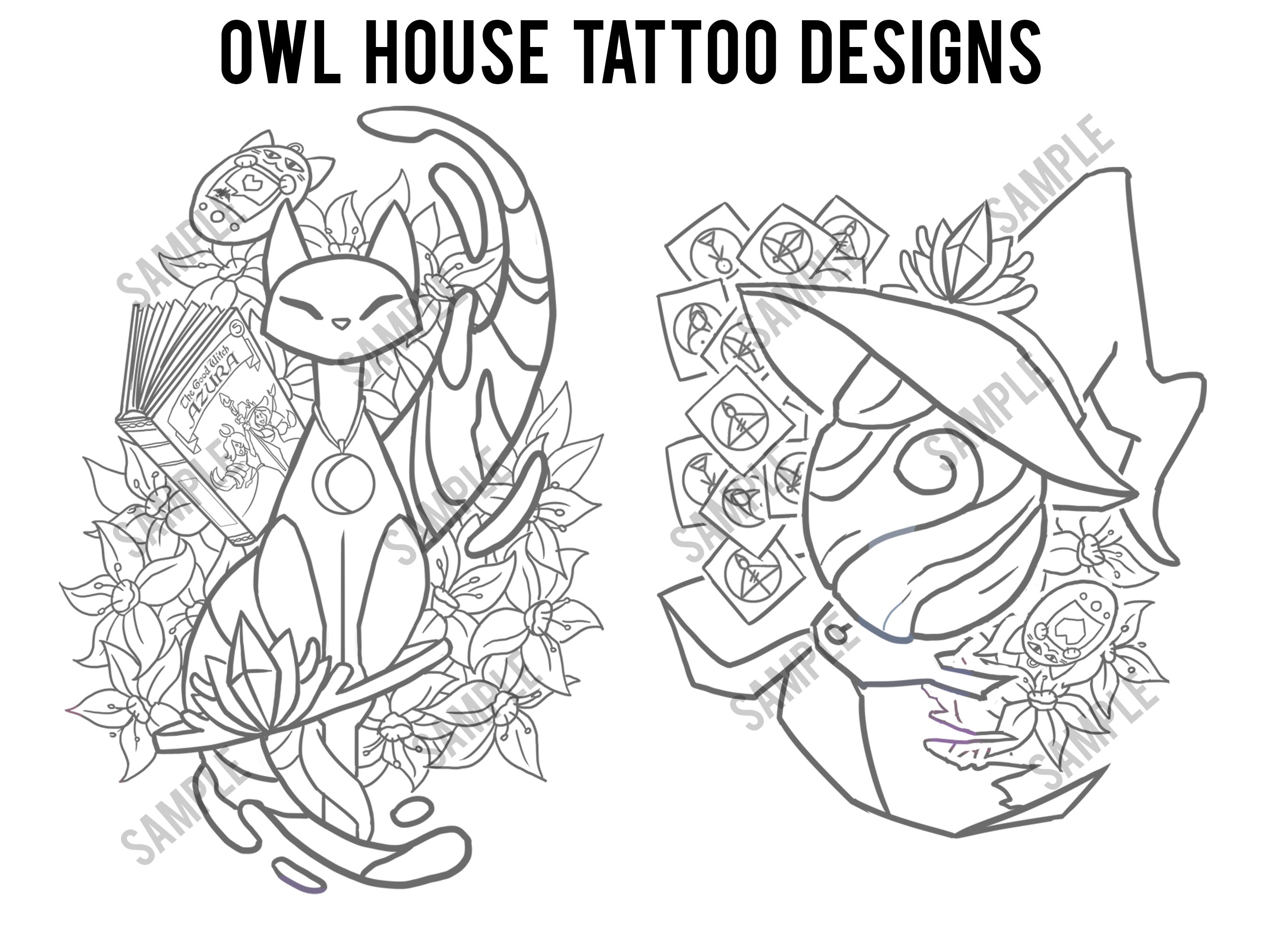 Owl House Character Palisman Tattoo Designs 