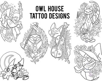 Owl House Character Palisman Tattoo Designs 