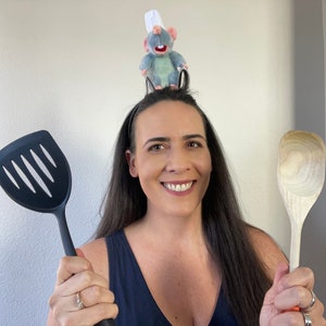 Ratatouille Remy Chef Headband with Hair Clip feature