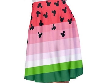 Mickey Watermelon A Line Skirt