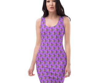 New Orleans Fleur De Lys Mardi Gras themed Bodycon dress