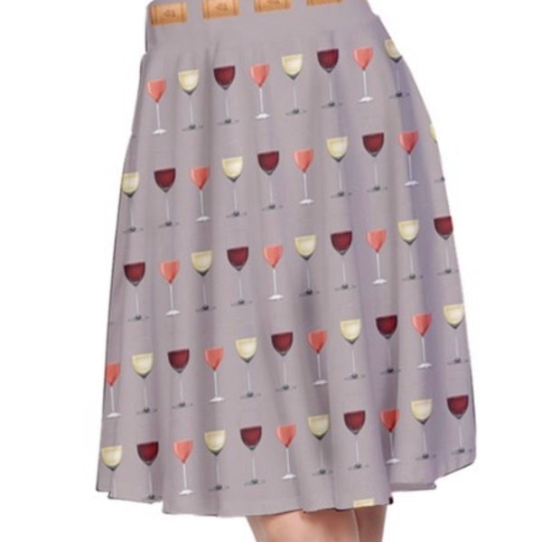 Wine Inspired A Line Skirt/ mini skirt