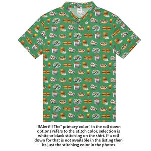 New Orleans Food themed green Men’s slim fit polo