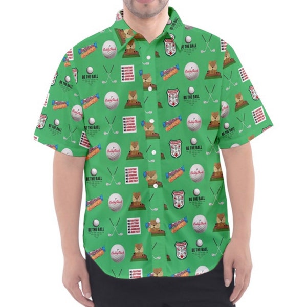 Golf Caddy Shack Inspired  Print Button Up