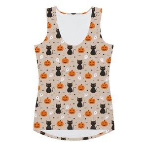 Halloween Ghost Pumpkin Black Cat-tanktop