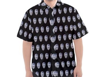 Horror character Pinhead Inspired Print Button Up