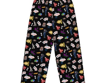 Unisex byxor och pyjamas med Vegas-tema och heltäckande tryck