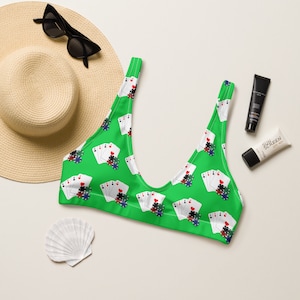 Top de bikini acolchado reciclado de Vegas Poker