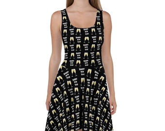 Cheers Happy New Year Champagne themed Skater Dress