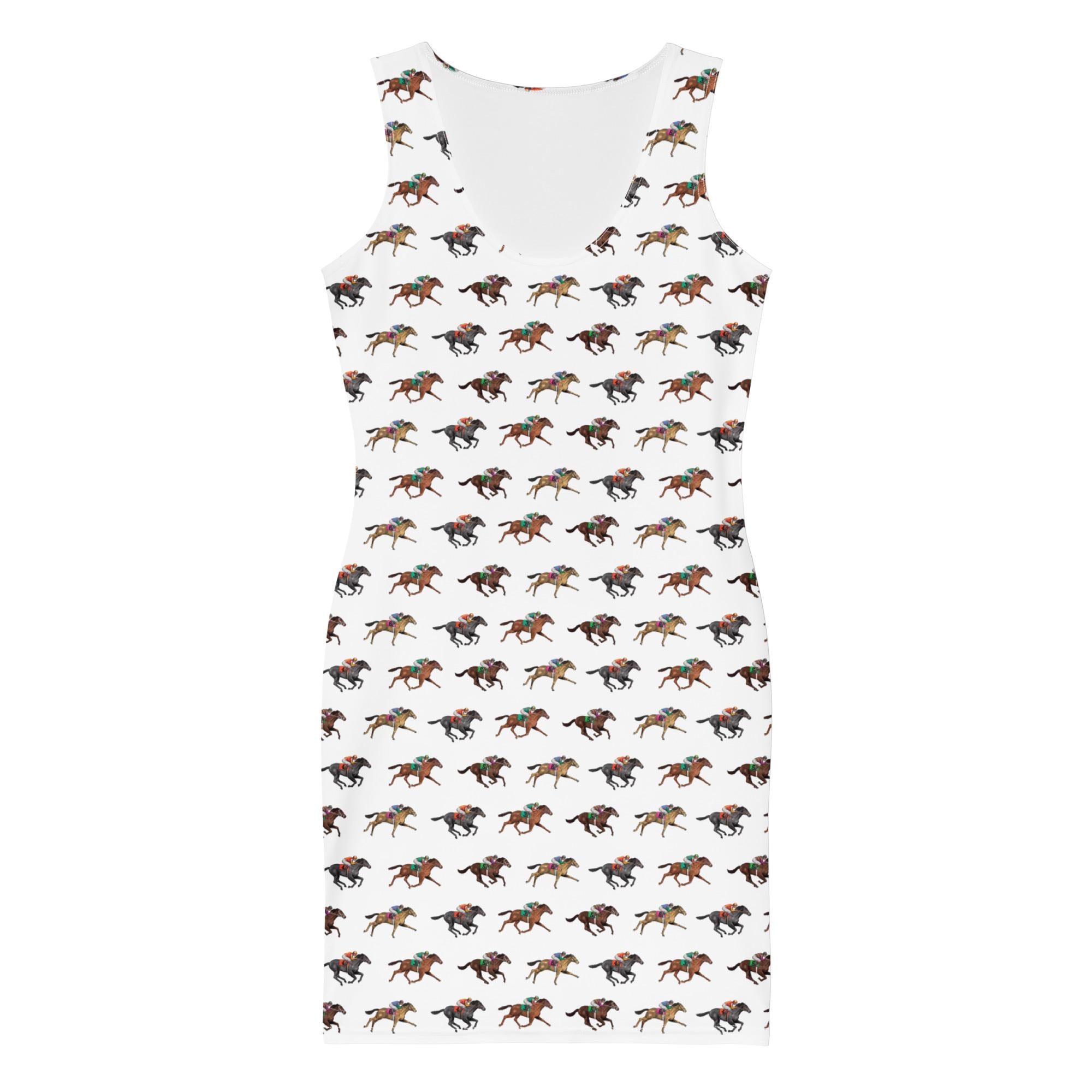 Race Horse Derby Themed Bodycon Dress in White - Etsy