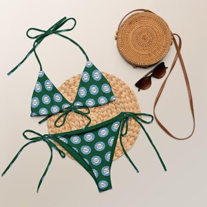 Vegas Baby Poker themed All-over print recycled string bikini