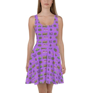 Robe patineuse sur le thème de Mardi Gras