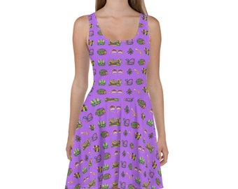 Mardi Gras themed Skater Dress