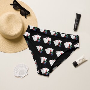 Vegas Poker Recycled high-waisted bikini bottom