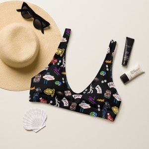 Vegas Themed Recycled padded bikini top