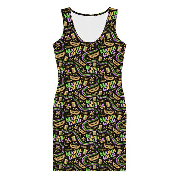 mardi gras bead dress Stacia Circle Dress - Mardi Gras Feather