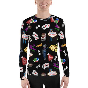 Las Vegas Rash Guard voor heren met witte stiksels
