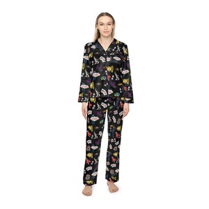 Pijama de satén para mujer inspirado en Las Vegas (AOP)