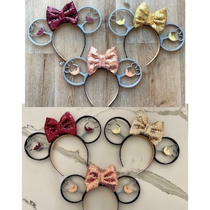 Drinking Around The World Wine Mickey Ears with Matching Wine Colored Sequin bow