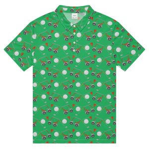 Męska koszulka polo slim fit z motywem wózka golfowego