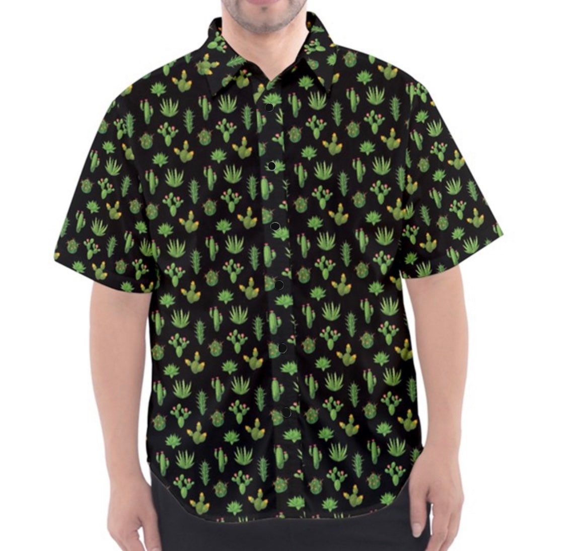 Cactus Button up Style Shirt, Fantasy Shirt, Cute Succulent