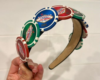 Vegas Poker-hårband med brudslöja som tillval