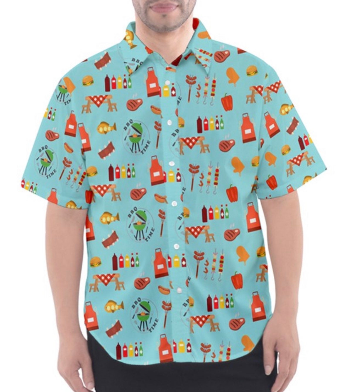  Grill and Barbecue National BBQ Day Red Hawaiian Hawaii Shirt,Colorful  BBQ Shirt Short Sleeve Print Summer Beach Dress Shirts,Funny BBQ Grill  Meaningful Shirt Gift for Dad,Husband,Boy Friend