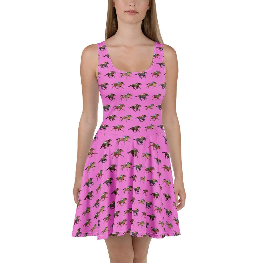 Pink Spring Racing Dress Race Horse Derby Themed Skater Dress in Pink - Etsy
