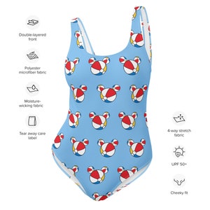 Traje de baño de una pieza con pelota de playa de Mickey
