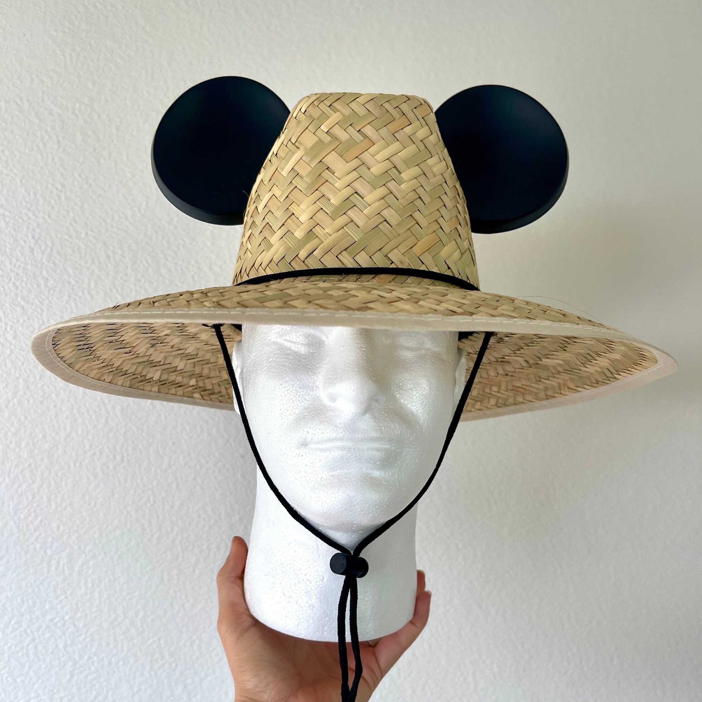 Tan Mickey Panama Hat with Black Velvet Band Miguel Toyo Straw Panama in Black main image 2