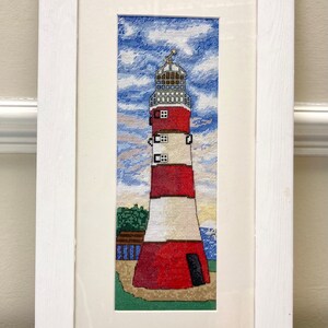 Kit de point de croix - Phare de Plymouth - Devon - 33cm x 13cm - Emma Louise Art Stitch