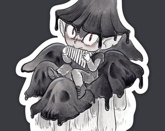 Ink Cap Fairy Sticker // Gran calcomanía de vinilo todo tiempo