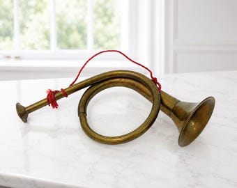 ハンティングホルン　iｎEb　（演奏可能＆アンティークにも最高） ヴィンテージ銅製狩猟用ホルン 26.5 cm - Etsy 日本