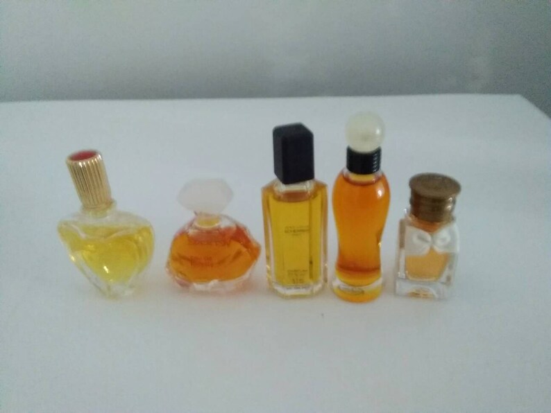 Lot Of 5 Vintage Mini Perfume Bottles Escada Versace Etsy