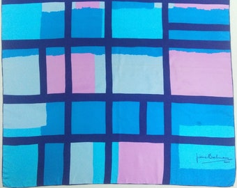 Vintage Pierre Balmain Paris Silk Scarf Shawl Squared Pattern Neck Wrap  30" X 30.5"