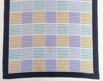 Vintage Piere Cardin Silk Scarf Shawl Checks Pattern Neck Wrap  30.5" X 31"