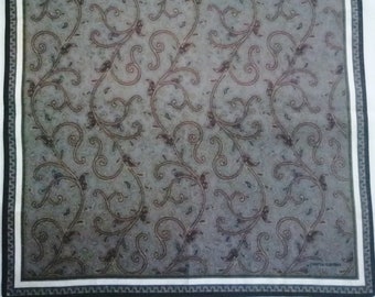 Vintage Pierre Cardin Paris Handkerchief Paisley Pattern Pocket Square 17.5" X 18"