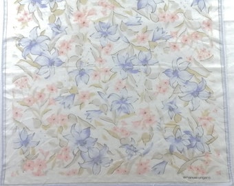 Vintage Emanuel Ungaro Handkerchief Floral Pattern Pocket Square 16" X 16"