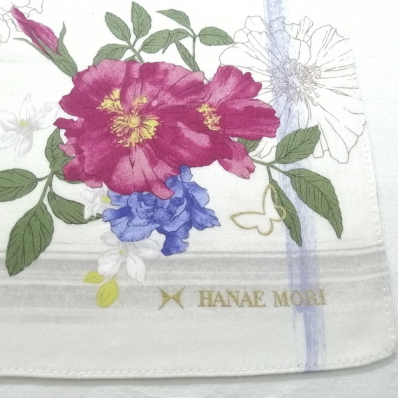 Vintage Hanae Mori Handkerchief Floral Pattern Po… - image 2