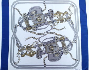 Vintage Carven Paris Silk Scarf Accessories Pattern Neck Wrap 34.5" X 35.5"