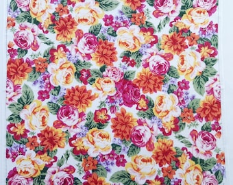 Vintage Kenzo Handkerchief Floral Pattern Pocket Square 17" X 17"