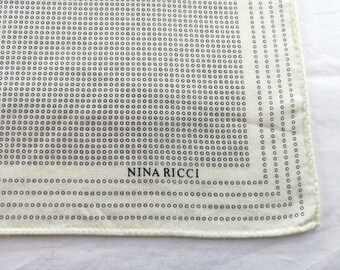 Vintage Nina Ricci Handkerchief Circle Pattern Pocket Square 19.5" X 20"
