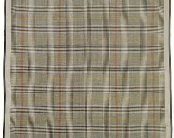 Vintage Pierre Balmain Paris Handkerchief Checks Pattern Pocket Square 17" X 17.5"