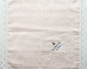Vintage Lanvin Handkerchief Pocket Square 11" X 11"