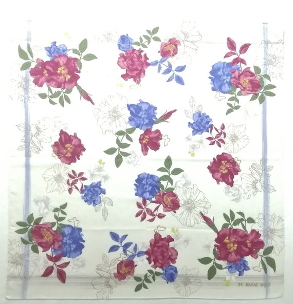 Vintage Hanae Mori Handkerchief Floral Pattern Po… - image 1