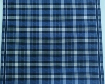 Vintage Renoma Paris Handkerchief Checked Pattern Pocket Square 17.5" X 18"