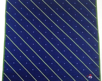Vintage Brooks Brothers Handkerchief Striped / Dots Pattern Pocket Square 19.5" X 19.5"