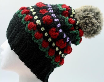 Spring Fever Crochet Pattern – Flower hat, Slouchy Beanie, Toddler & Child (PDF Pattern)