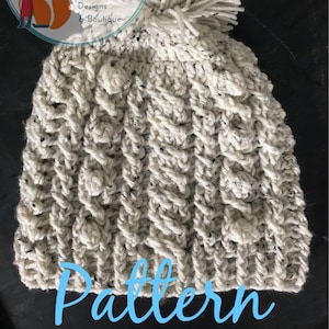Crochet PATTERN ONLY, Irish Sweater Hat Pattern, Beanie Pattern, Crochet Cable Hat Pattern, toque, womens hat pdf, instant download
